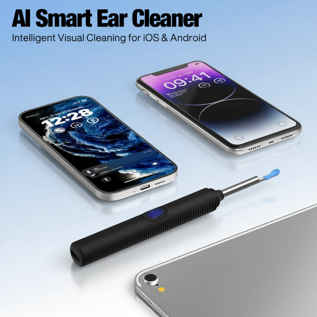 AI Ear Wax Removal Kit with 1080P HD Camera, AI Eardrum Alert, 6-Axis Gyroscope, Waterproof Lens, 230Mah Battery, 8-Piece Ear Cleaning Set, Ios & Android, FSA/HSA Eligible